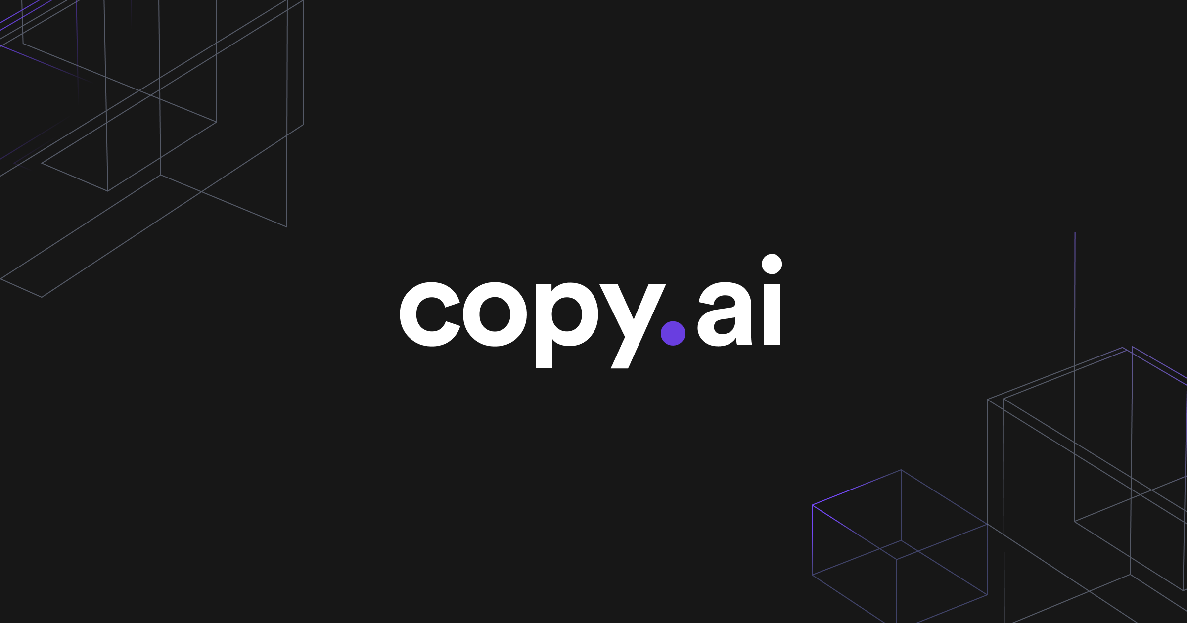 The logo for copy.ai on a dark background with abstract geometric lines.