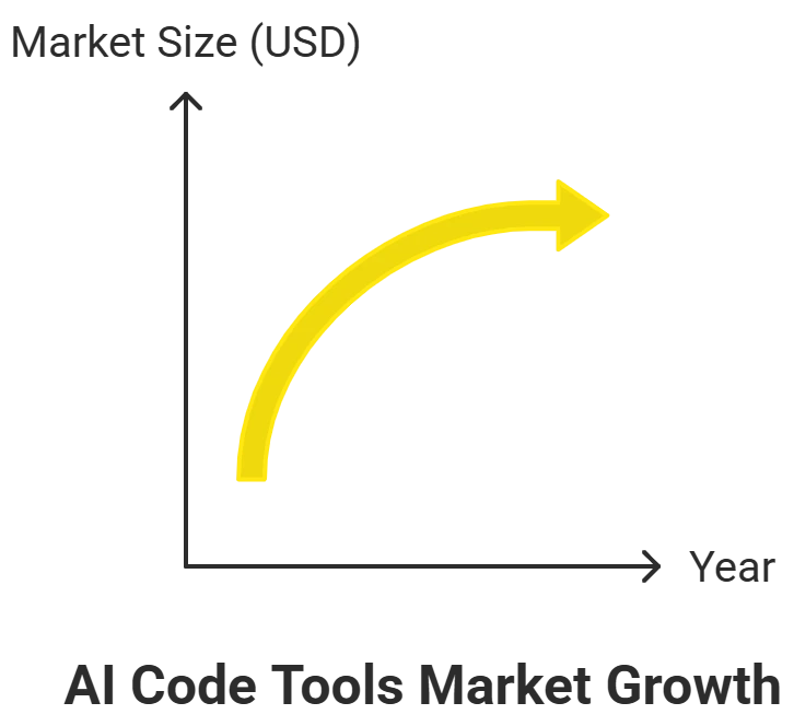 A graph showing the explosive market growth of AI coding tools.