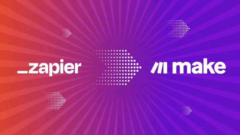 the make and zapier logo