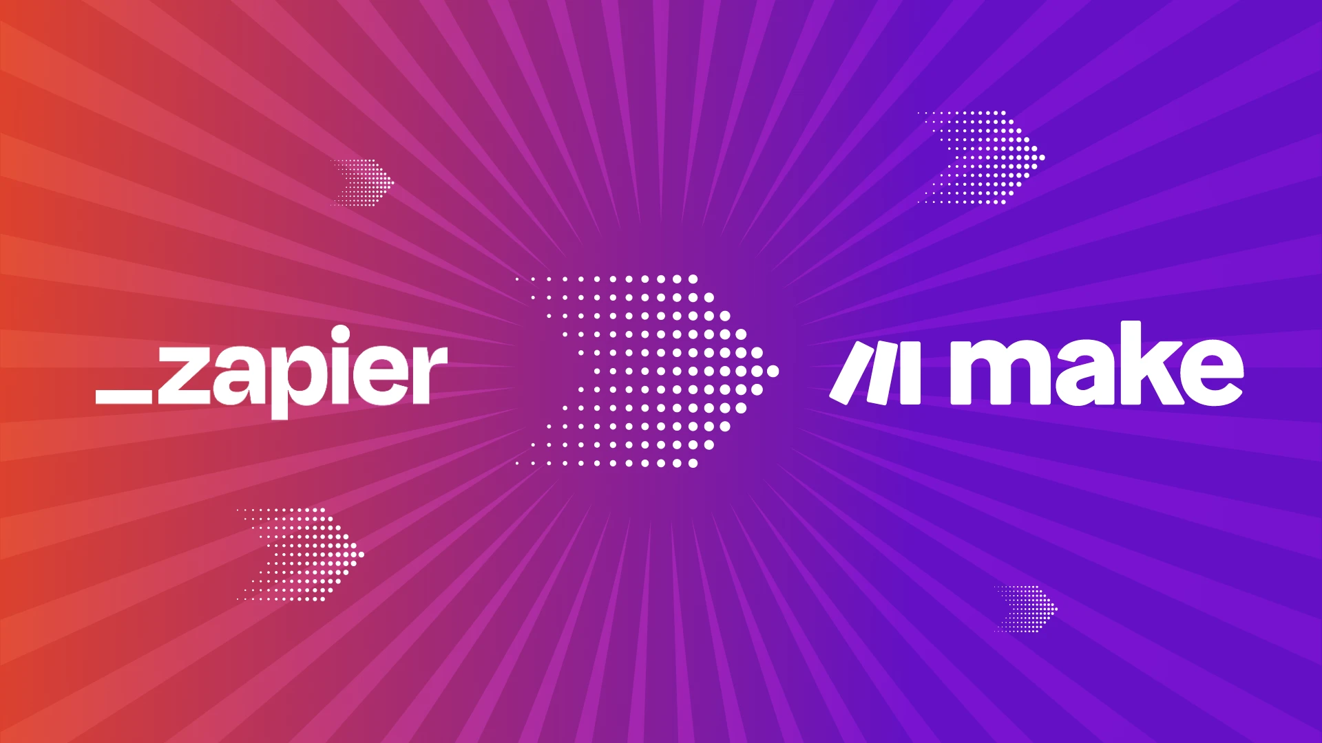 the make and zapier logo
