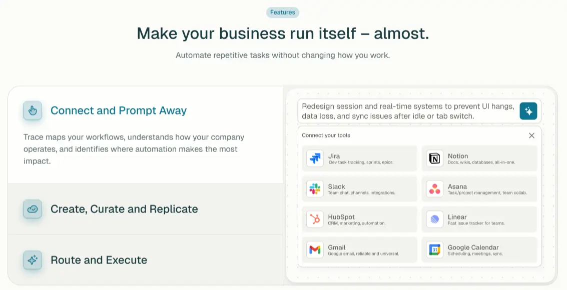 Trace AI Features Dashboard