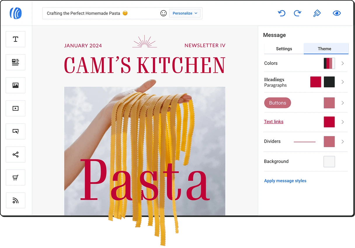 AWeber personalization features showing customization options for email campaigns
