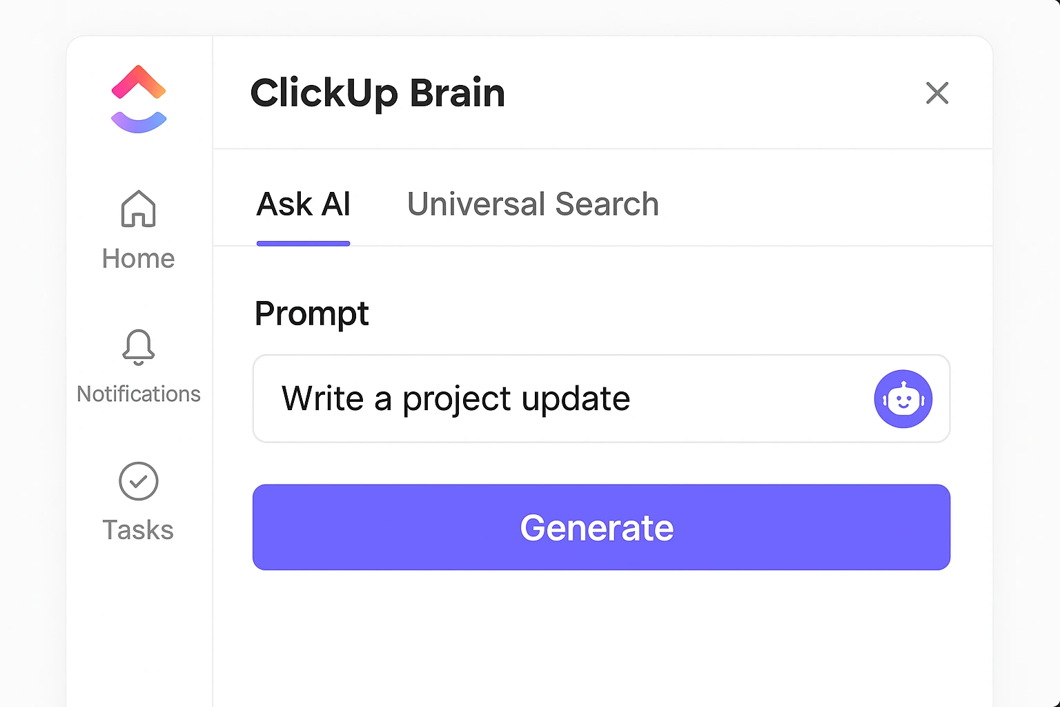 Step-by-step guide showing ClickUp Brain extracting action items from meeting notes