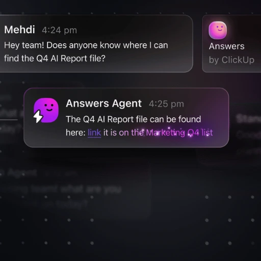 ClickUp AI agent providing automated answers to project questions