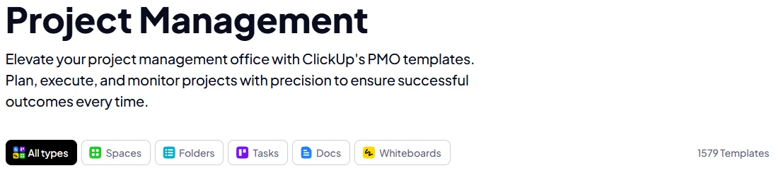ClickUp project management template for IT workflows