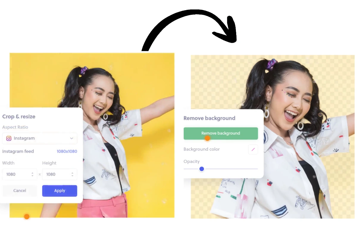 Feature-rich Colorcinch photo editor with text overlays and cartoon effects