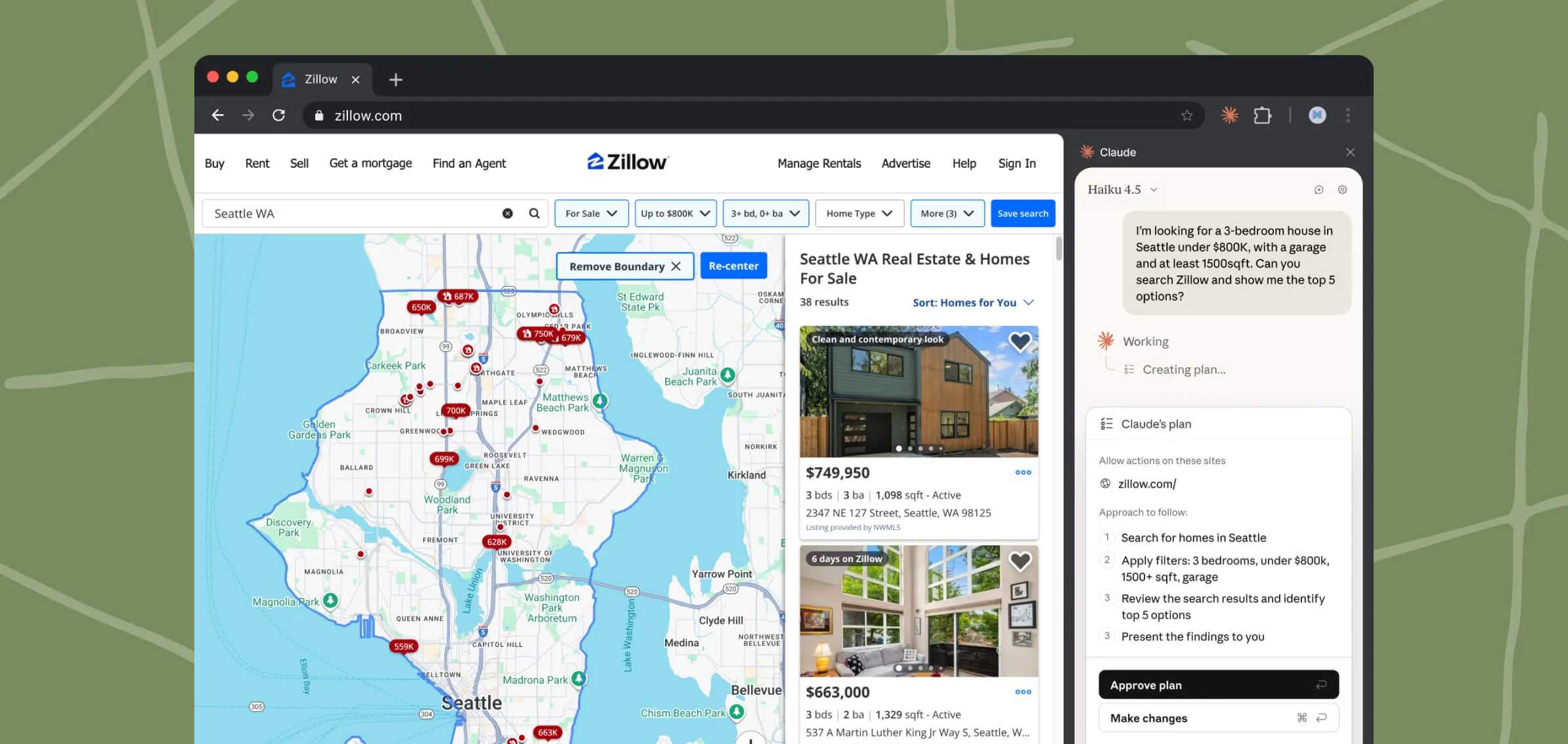 Background task execution in Claude browser extension