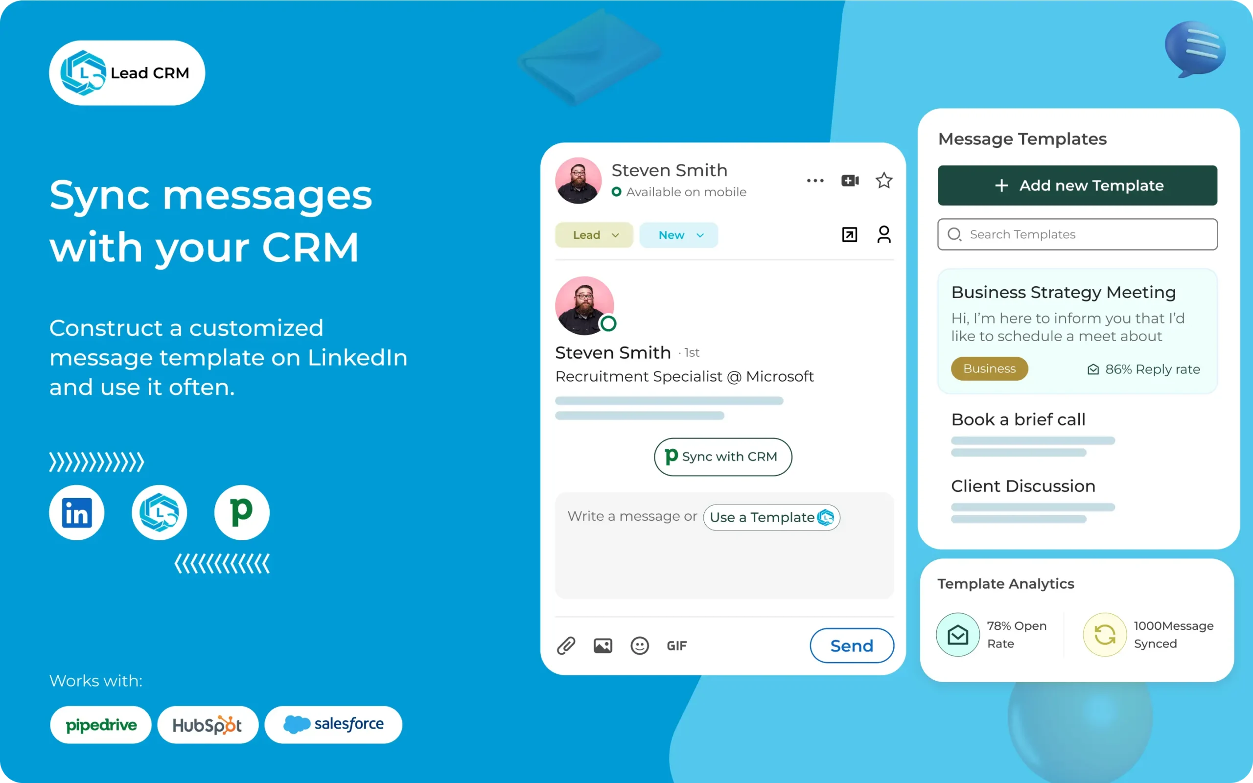 Sync LinkedIn messages with CRM automatically