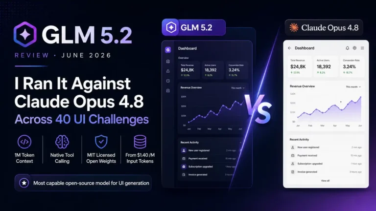 GLM 5.2 Review (June 2026): I Ran It Against Claude Opus 4.8 Across 40 UI Challenges