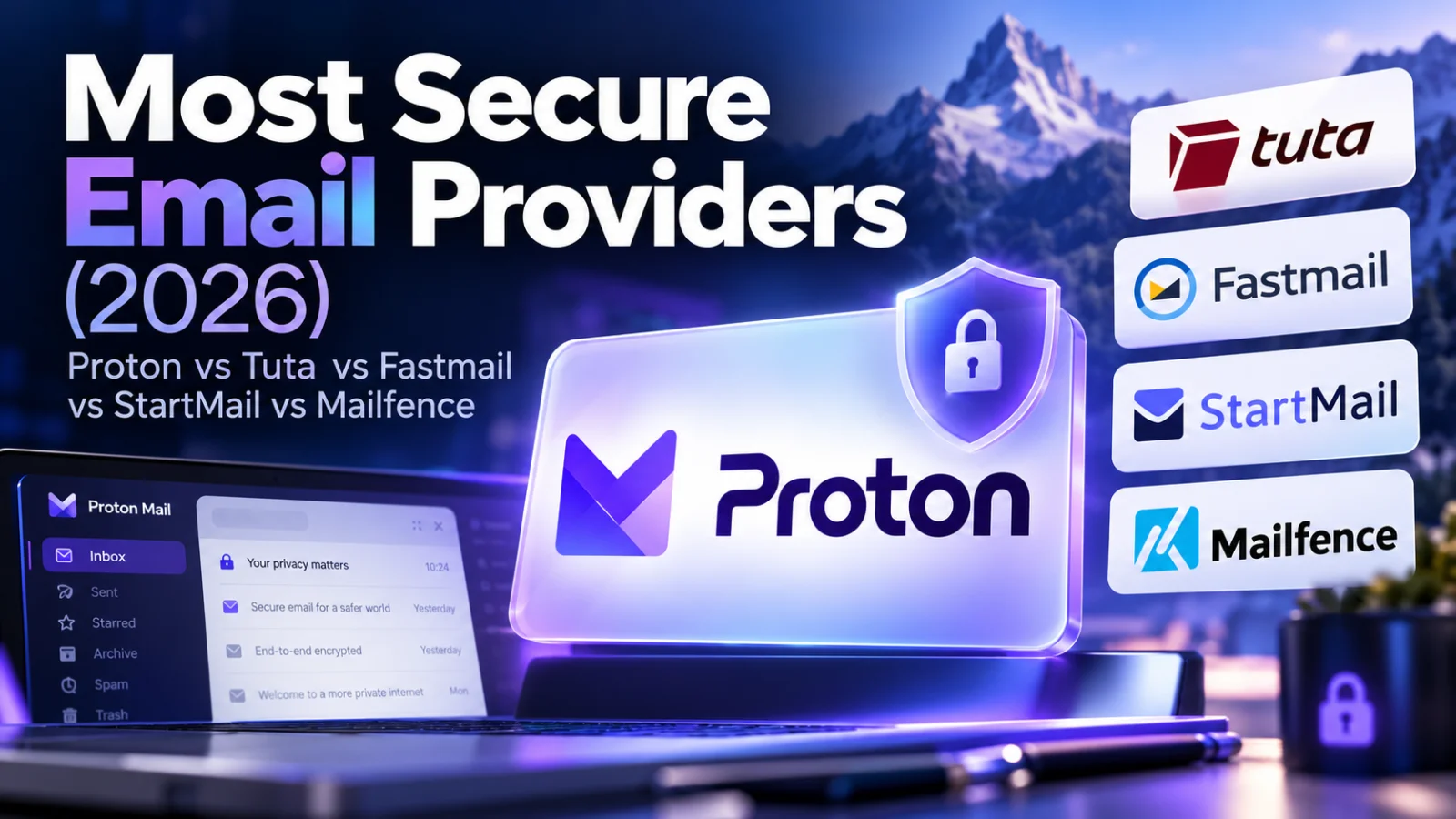 Most secure email providers 2026: Proton vs Tuta vs Fastmail vs StartMail vs Mailfence